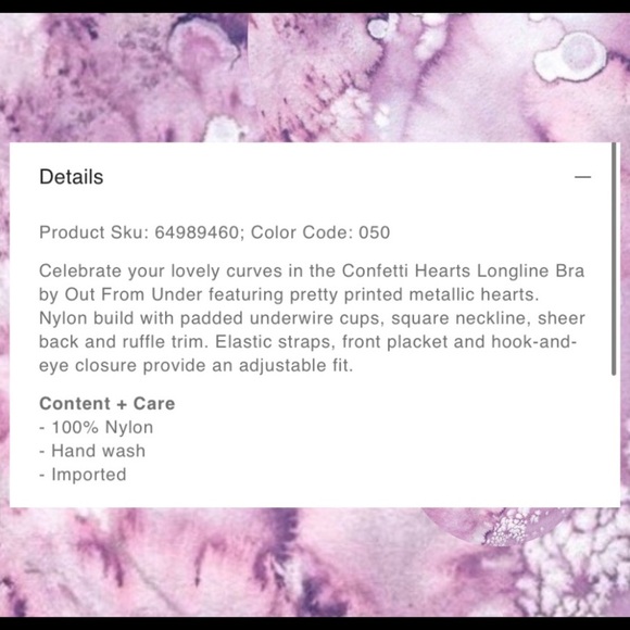 NWT UO Confetti Hearts Out From Under Bralette Bra Bustier Hot Pink Magenta - Picture 4 of 4